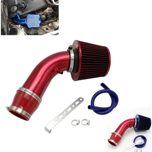 Aluminum Alloy Air Intake Pipe High Quality Car Cold Air Intake Filter Kit 76mm 3inch Blue Red Universal
