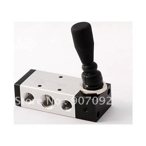 Free Shipping Two Position Five Way Air Hand Operated Lever Valve 1/2'' Spring Return 4H410-15 Manual Control 5pcs In Lot