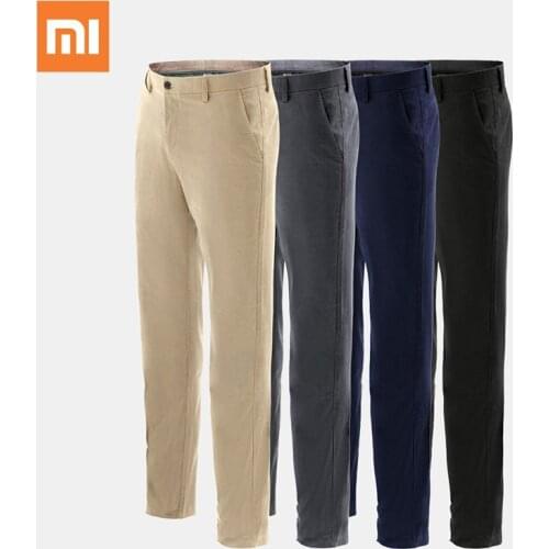 Xiaomi SKAH Classic Casual Trousers Men Business Straight Cotton Trousers Man Fashion Elastic Slim Fit Solid Color Casual Pants