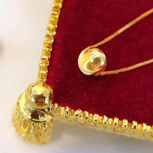 MADALENA SARARA 18K Gold Bead Pendant Necklace Cat Eye Reflection Process Women Chain Necklace