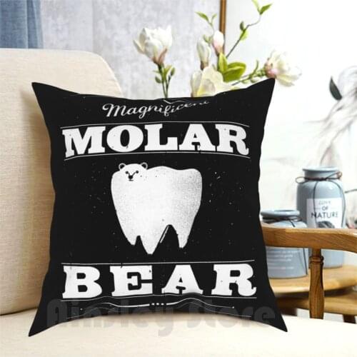 Molar Bear-GentlemenS Edition Pillow Case Printed Home Soft Throw Pillow Molar Bear Polar Bear Cute Tooth Teeth Dentist