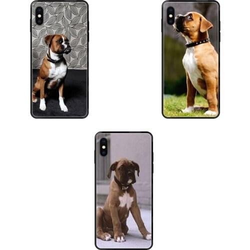 Black Soft TPU Cell Cover Case Cool Boxer Dog Big Kid For Xiaomi Redmi Note 4 5 5A 6 7 8 8T 9 9S Pro Max