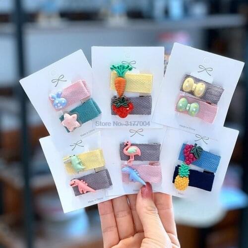 DHL 500set 2pcs/set Girl Solid Plaid Striped Bow Hair Pin Baby Hair Accessories Headwear