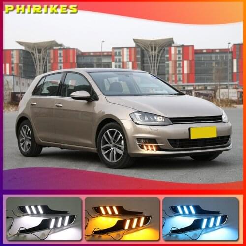 For Volkswagen Golf 7 2013 2014 2015 2016 LED DRL Daytime Running Light Car Accessories ABS 12V Fog Lamp cover