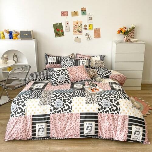 Home Textile Nordic Duvet Cover Pillow Case Bed Sheet AB Side Quilt Cover Boy Kid Teen Girl Bedding Linens Set King Queen