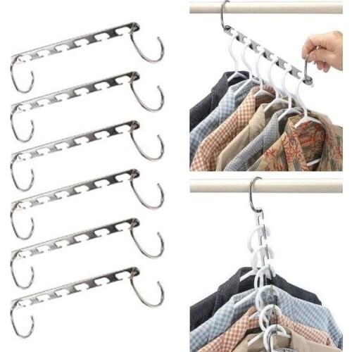 Stainless Iron Closet Hook Half Toroidal Universal Metal Clothes Closet Hangers Clothing Organizer