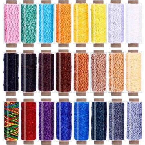 LMDZ Assorted Color BUTUZE 24PCS 55Yards Leathercraft Waxed Thread-Practical Stitching Thread for Leather Craft DIY