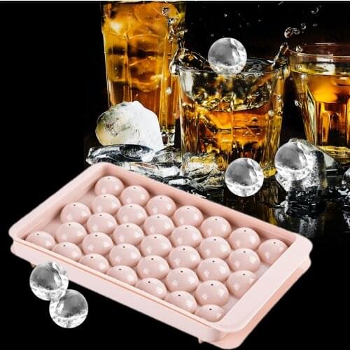 Ice Tray 33-cell Ice Cube Mold Ice Tray Round Ice Ball Mold With Lid Reusable Sphere Ice Tray Mold Kitchen Supplies