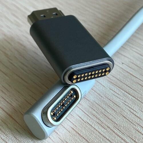Magnetic 20 pins adapter compatible with HDMI for macbook double-ended data cable HD cable 4K60hz suitable for video charging