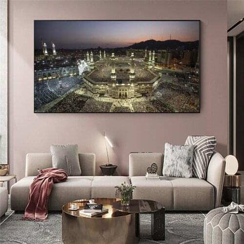 Islamic Art Ramadans Night of Power in Mecca Canvas Paintings On the Wall Posters And Prints Muslim Art Pictures Home Decor