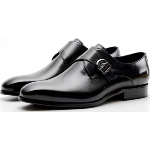 Calzado hombre Mens formal shoes leather oxford shoes for men dressing wedding mens brogues office shoes slip on buckle male