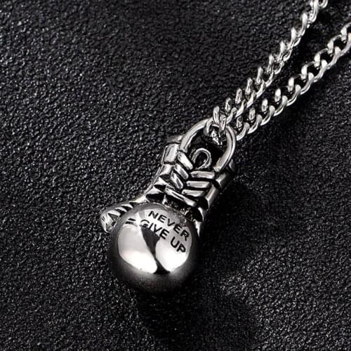 Men necklace Boxing gloves pendant necklace men stainless steel sports male accessories pendants Boxing champion