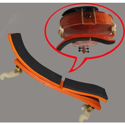 Multiple position adjustable maple shoulder rest / pad for 3/4-4/4 violin or 14"-16.5" viola,ergonomic,easy to use and adjust