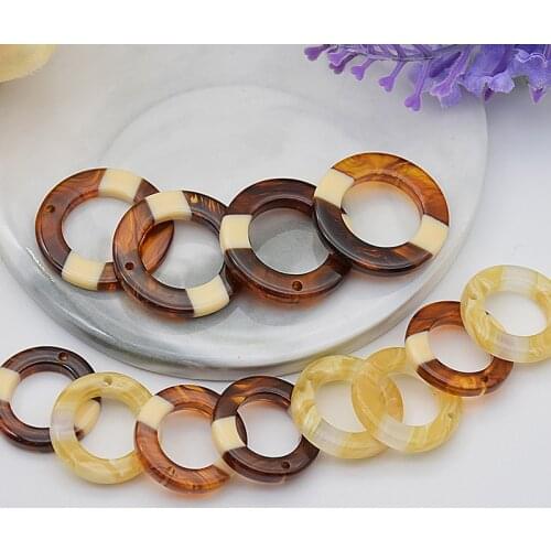 New style 40pcs/lot color splicing geometry rounds shape resin circle beads diy jewelry earring/garment pendant accessory