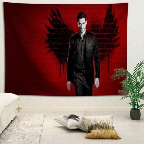 Custom Lucifer Season 3 printed Creative tapestry living room bedroom background wall fabric hanging painting small fresh