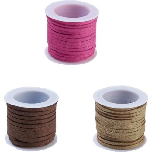 3mm Glitter Powder Thread Flat Korea Faux Suede Cord for Jewelry Making DIY About 5m/roll