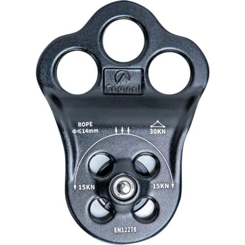 CAMNA 30KN Ball Bearing Three Holes Single Pulley Bearing High Altitude Rescue Equipment for 14mm Rope Hauling,Climbing