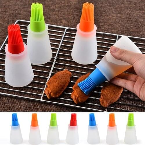 Portable Non-toxic Pastry Liquid Oil Pen Tube Brush Barbecue brush Silicone Baking Cake Blue practicalBBQ Tool 11.6x5cm