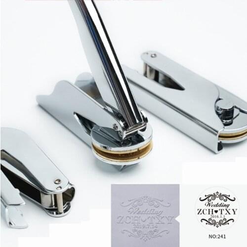 Custom Portable Pliers Stamping Convex Concave Mold Embossed Seal Logo Paper Card Stamp DIY Personalized Wedding Certificate