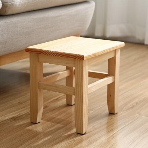 Simple Multifunctional Household Solid Wood Bench Children Adult Stool Living Household Non-slip Stool Sofa Coffee Table Chair