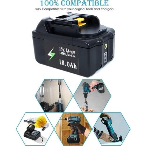 SMALLDEN 18V 16000mAh Rechargeable Battery 16.0AH Lithium ion for 18v electrical tools BL1830 BL1850 BL1860 LXT 400 L70