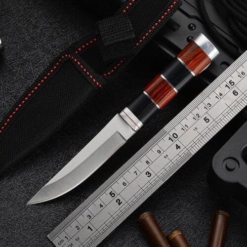 Tactical Knife Outdoor Knife Wilderness Sharp Portable Small Straight Knife Wilderness Survival Non-folding Knife Outdoor Knife