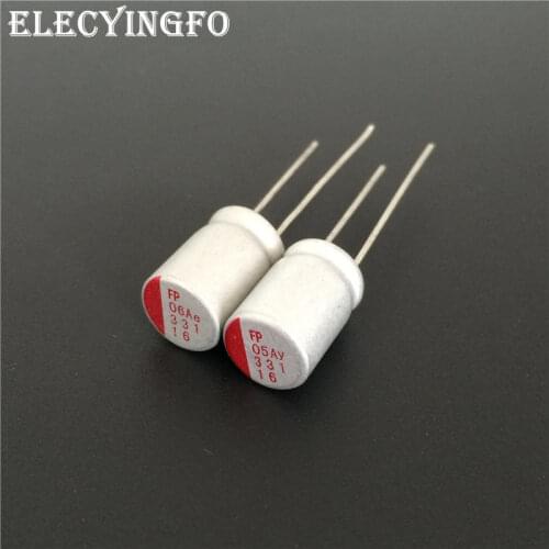 50pcs 330uF 16V330UF FP 8x12mm Top Grade 16V330uF Solid Electrolytic Capacitors