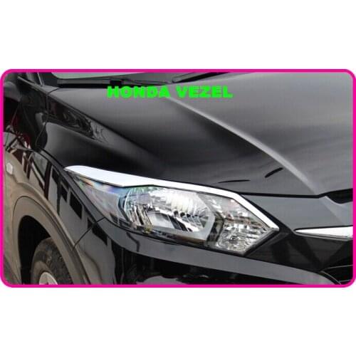 Higher star ABS chrome 2pcs headlamp trim + 4pcs taillight trim For Honda Vezel