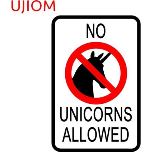 UJIOM Against Unicorns Logo Wall Decor Living Room Vinyl Decals Waterproof Childrens Bedroom Decor Wall Stickers Poster