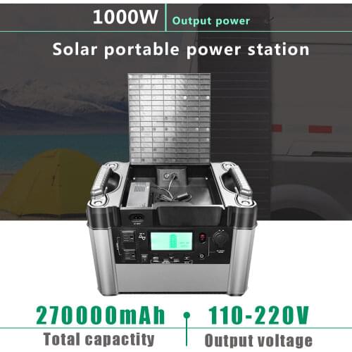Solar Engery 270000mAh High Battery Capacity Power Bank 1000W Output Power DC 220V/110V With 4 USB Socket For Home Outdoor Use
