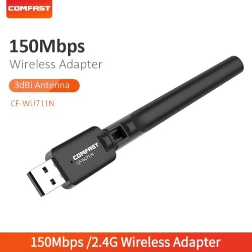 Black USB Wifi Adapter 150Mbps 2.4Ghz MT7601U Wi-fi Receiver USB 2.0 Wi-fi Antenna Wireless PC Network Card Wifi Dongle Adaptor