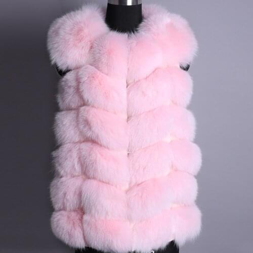 Natural Real Fox Fur Vest Jacket Waistcoat Short sleeveless Vestwoman winter warm Natural Fur Vest Real Fur Jacket Fox Fur Coat