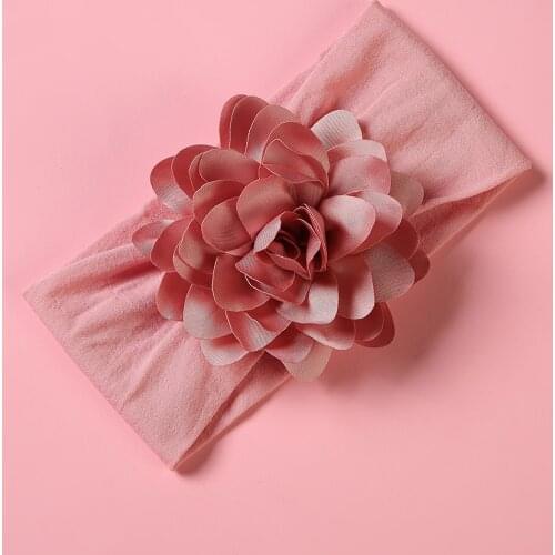 1pcs Nylon Big Flower Baby Headband for Newborn Wide Elastic Bowknot Soft Headwraps Baby Turban Headwear Kids Photo Props