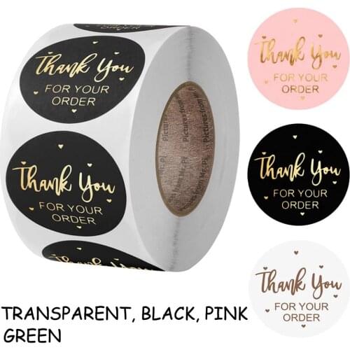 100-500pcs Transparent Labels Thank You for Your Order Stickers Seal Labels for shop Business Package Stationery Sticker
