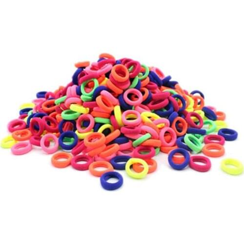 100 Pc Child Soild Color Elastic Hair Band Girl Kid Rope Ring Scrunchy Headband Rubber Ponytail Holder Tie Gum Accessories