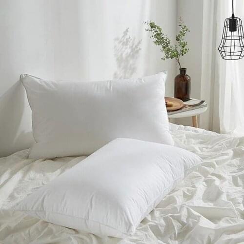 2pcs/lot White Soft Pillow Down Alternative Pillow Insert With Cotton Cover Hotel Standard and Home Supplies Bed Pillows