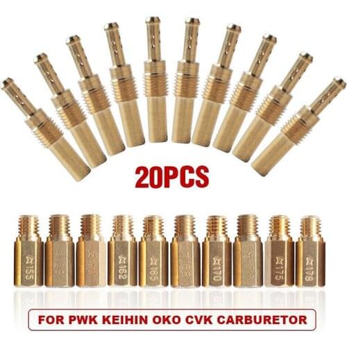 20Pcs Carburetor Main Jet Kit Set And Slow/Pilot Jet Carburetor Kits For PWK Keihin OKO CVK Carb Carburetor Nozzles Dropshipping