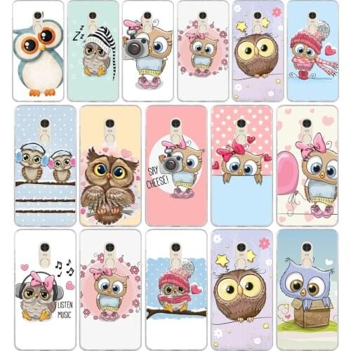 29AA Cute Owl Hearts Lover Christmas gift Soft Silicone Tpu Cover phone Case for Xiaomi Redmi 4A 4x Note 4 4x case