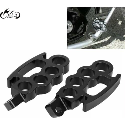 2X Motor CNC Black Foot Pegs Forward Control Floorboard For Harley Dyna Street Bob FXDB Sportster 883 1200 Road King FLHR FLTR