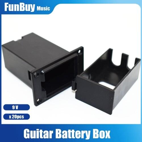 20pcs Acousic Guitar Bass Active Guitar Pickup Battery Box 9 Volts Battery Case Holder ABS with Spring Connect Guitarra Parts