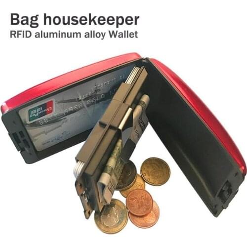 Aluminum Wallet Bankcard Blocking Hard Case Holder Men Business Coin Purse Credit Card Wallet Anti-RFID Scanning Protect Card