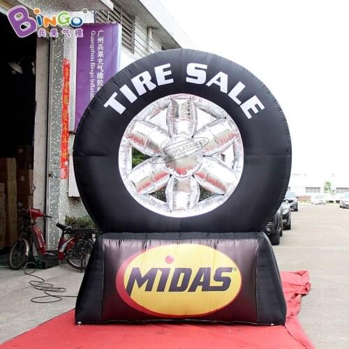 Bespoke 3 Meters Height Air Blown Big Tire Balloon for Advertising Display Toys BG-A1038-3