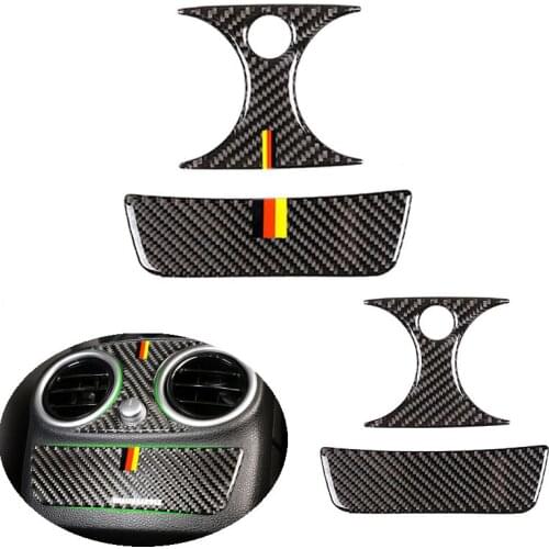 For Mercedes Benz C Class W205 C180 C200 C300 GLC Carbon Fiber Car Center Console Rear Air Condition Air Vent Outlet Cover