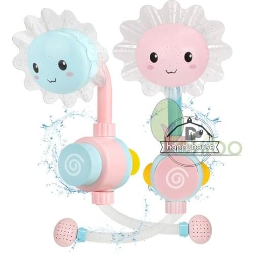 Baby Bath Toy Spray Water Toys Bathtub Showers Bathing spouts Suckers Folding Spray Faucet Play Bathroom Sun Flower Water Toys