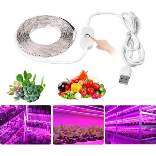 Full Spectrum Waterproof Touch sensor 5V USB LED Grow Light Phyto Lamp LED Growing Lamp Strip Light Fitolampy for Plants Growing