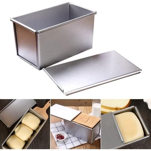 Aluminum Alloy Toast Boxes Non-stick Coating Bread Loaf Pan Cake Mold Baking Tool With Lid Pate Pastry Bakeware Accessories