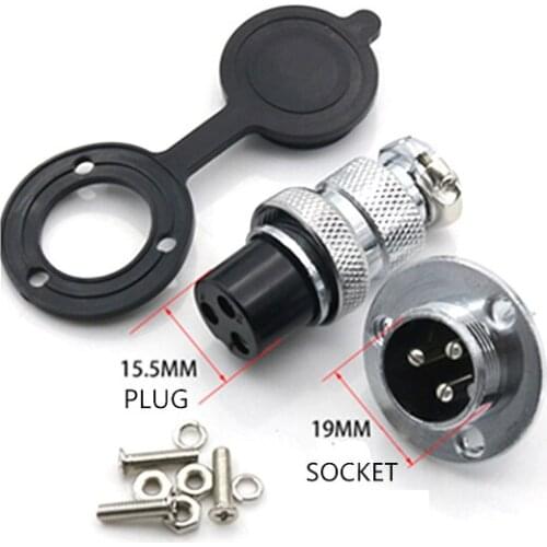 GX20 3-core aviation plug socket with flange