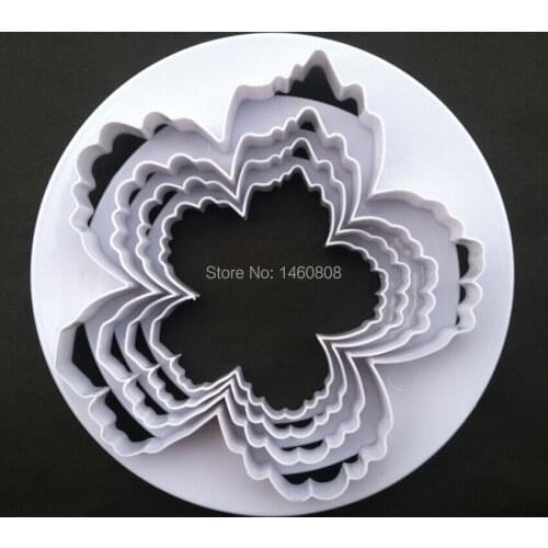 Bigger Peony Petals Cutter, 4pcs/set Gum Paste Flowers Cake Decorating Cutter Fondant Mold Sugar Tools