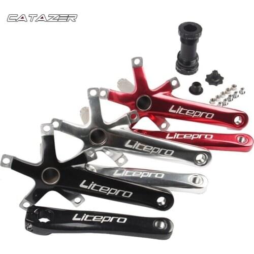 Litepro Aluminum Alloy Folding Bicycle Hollow One Crank 170mm BCD 130mm Folding Bicycle Crank Tooth Mtb Crankset 170mm