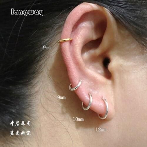 Small Medium Size 925 Sterling Silver Small Hoop Earrings For Women Men Round Circle Earrings Hoops Ear Rings Earings Jewelry